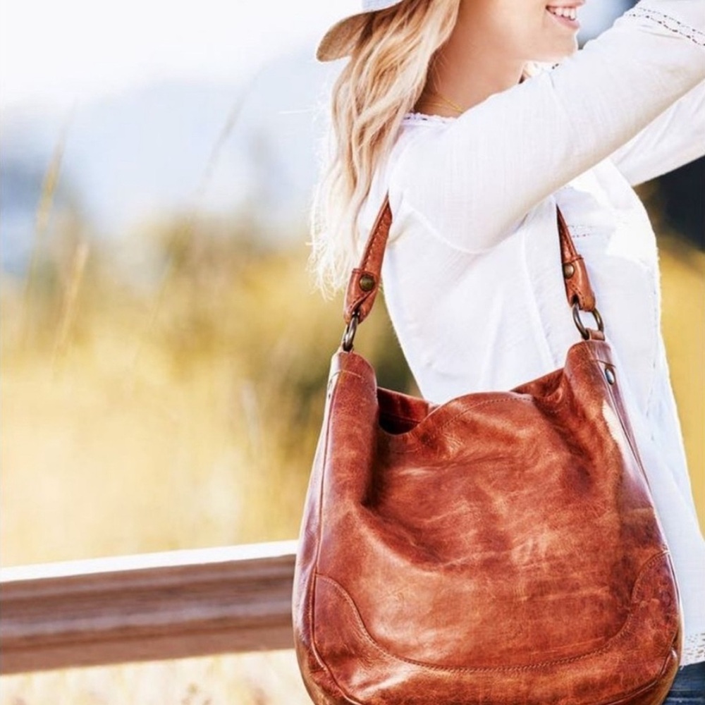 Frye Melissa Hobo Burgundy Leather Bag